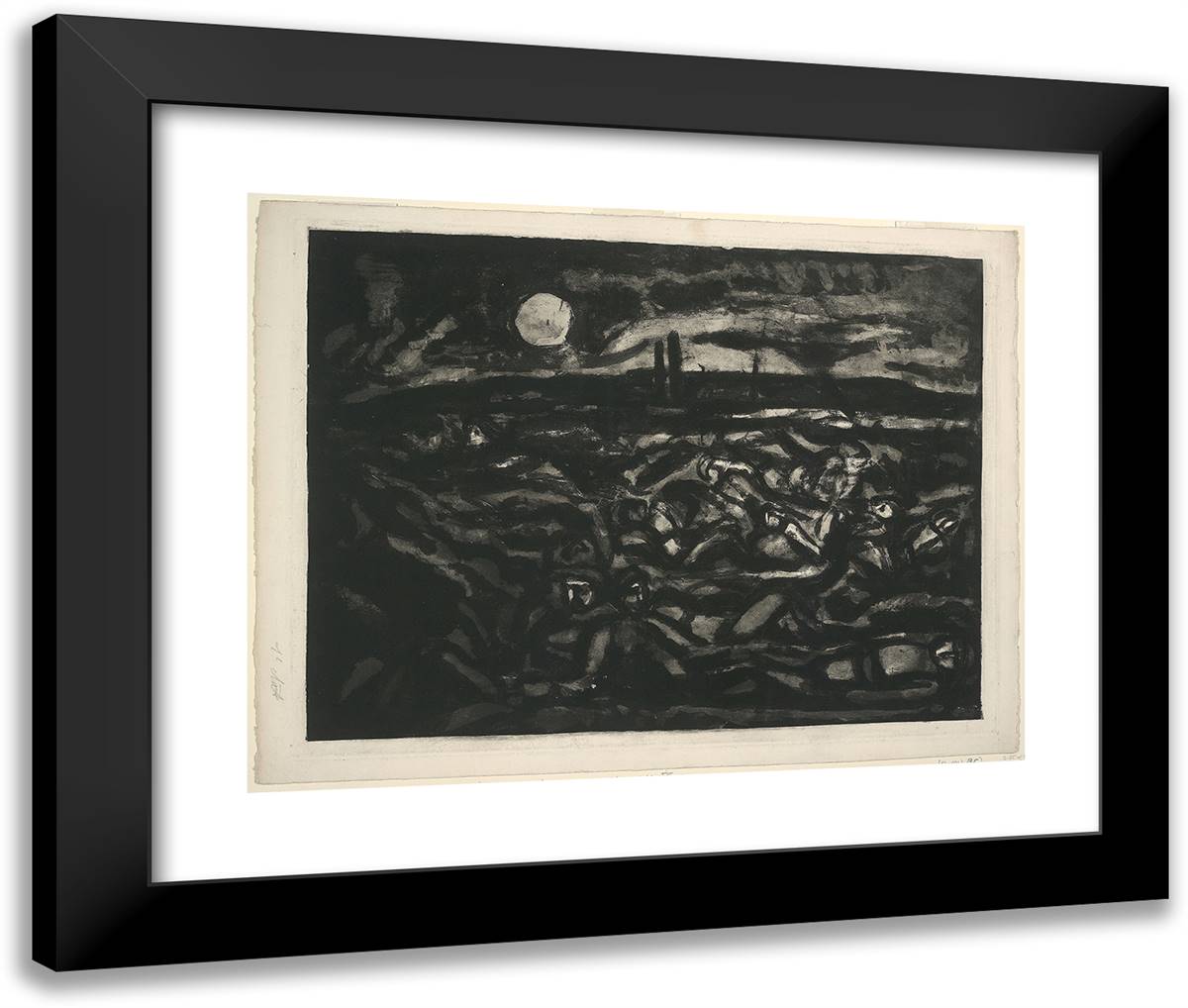 The Bad Grain Will Sprout Tomorrow, Rejected Plate from Miserere 24x20 Black Modern Wood Framed Art Print Poster by Rouault, Georges