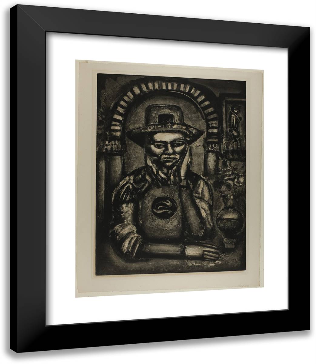 The Chinese, They Say, Invented Gunpowder and Made Us a Gift of It, Plate 38 from Miserere 20x23 Black Modern Wood Framed Art Print Poster by Rouault, Georges