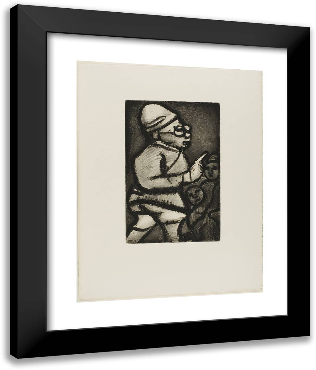 The Colonial Administrator, from Les Raincarnations Du Pere Ubu 20x24 Black Modern Wood Framed Art Print Poster by Rouault, Georges