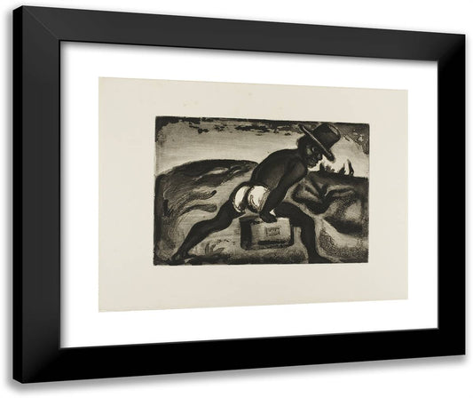The Liberated Black, from Les Raincarnations Du Pere Ubu 24x20 Black Modern Wood Framed Art Print Poster by Rouault, Georges