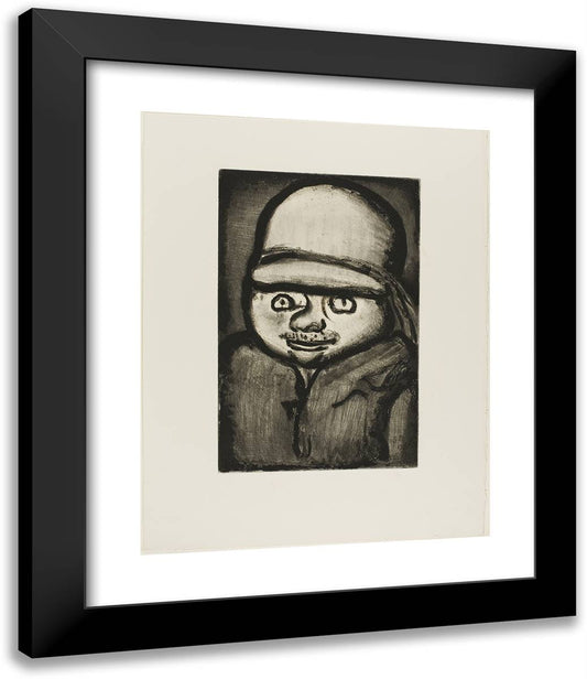 The Obnoxious Colonist, from Les Raincarnations Du Pere Ubu 20x24 Black Modern Wood Framed Art Print Poster by Rouault, Georges