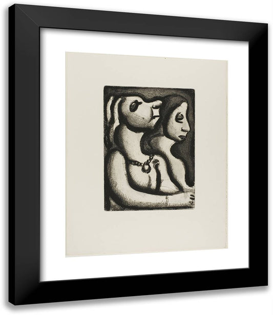 The Two Matrons, from Les Raincarnations Du Pere Ubu 20x24 Black Modern Wood Framed Art Print Poster by Rouault, Georges