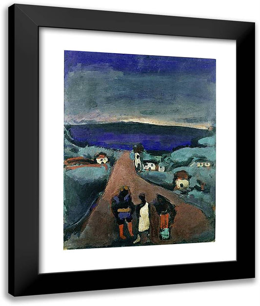 Trois Personnages Dans Un Paysage De Bretagne 20x24 Black Modern Wood Framed Art Print Poster by Rouault, Georges