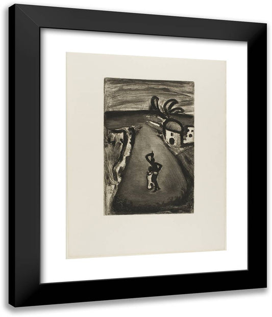 Tropical Landscape, from Les Raincarnations Du Pere Ubu 20x24 Black Modern Wood Framed Art Print Poster by Rouault, Georges