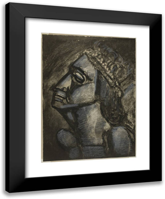 Virgin of the Seven Swords, Plate 53 from Miserere 19x24 Black Modern Wood Framed Art Print Poster by Rouault, Georges