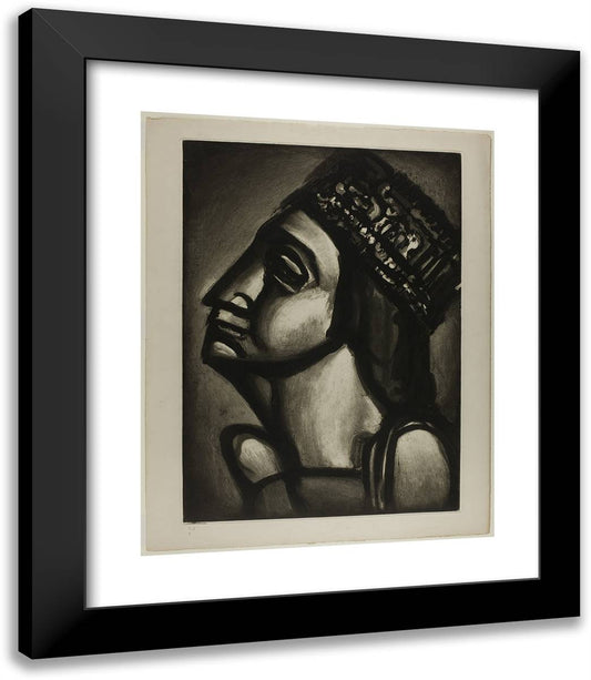 Virgin of the Seven Swords, Plate 53 from Miserere_1 20x23 Black Modern Wood Framed Art Print Poster by Rouault, Georges