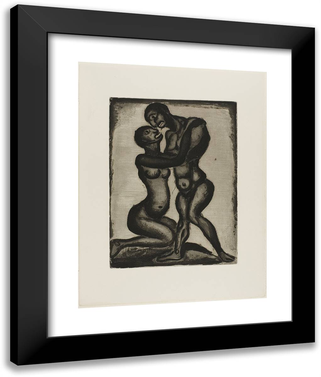 Wedding, from Les Raincarnations Du Pere Ubu 20x24 Black Modern Wood Framed Art Print Poster by Rouault, Georges