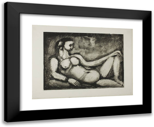 When You Were Sleeping, My Beautiful Gloomy One, Plate Six from Les Fleurs Du Mal 24x20 Black Modern Wood Framed Art Print Poster by Rouault, Georges