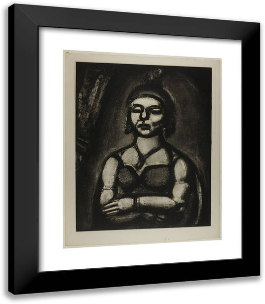 With Tooth and Nail, Plate 50 from Miserere 20x23 Black Modern Wood Framed Art Print Poster by Rouault, Georges