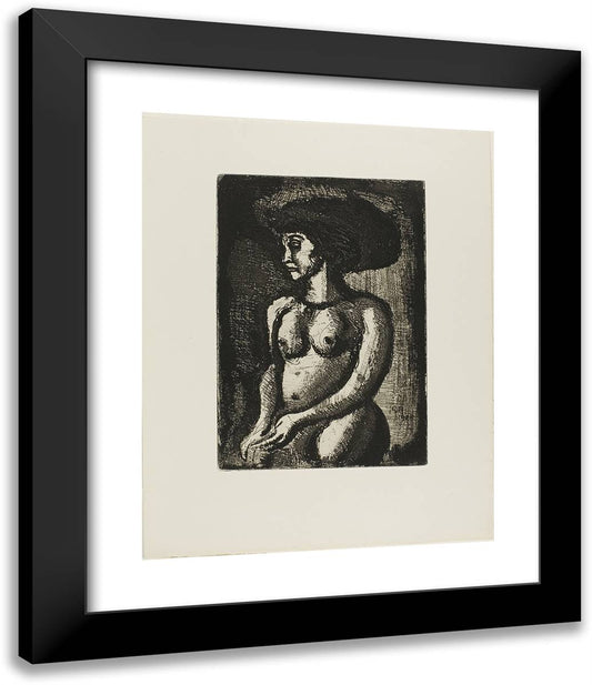 Woman in a Large Hat, from Les Raincarnations Du Pere Ubu 20x24 Black Modern Wood Framed Art Print Poster by Rouault, Georges