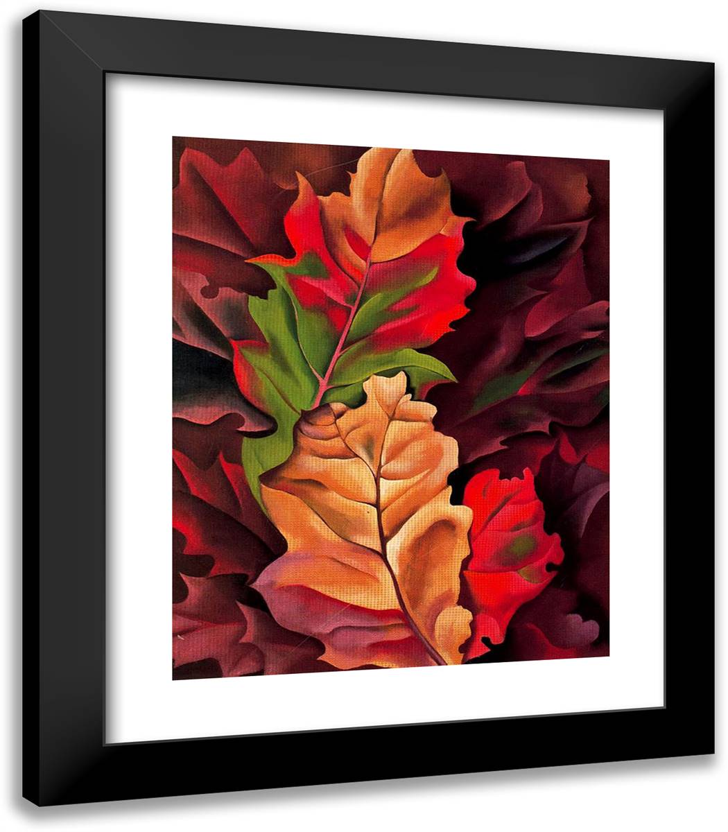 Autumn Leaves - Lake George, N.Y. 20x23 Black Modern Wood Framed Art Print Poster by O'Keeffe, Georgia