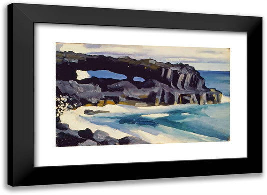 Black Lava Bridge, Hana Coast-No. II 24x18 Black Modern Wood Framed Art Print Poster by O'Keeffe, Georgia