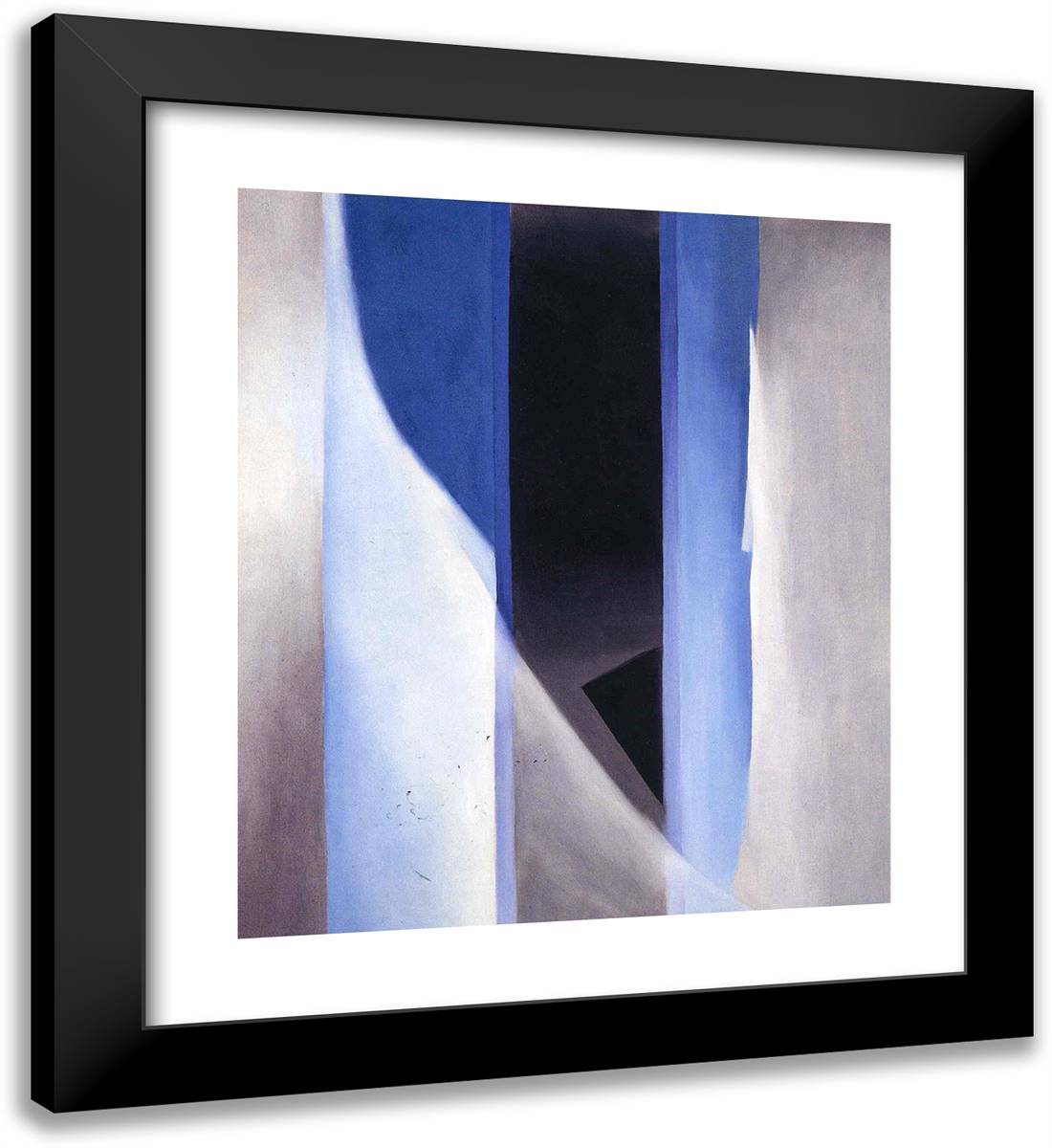 Blue 2 20x22 Black Modern Wood Framed Art Print Poster by O'Keeffe, Georgia
