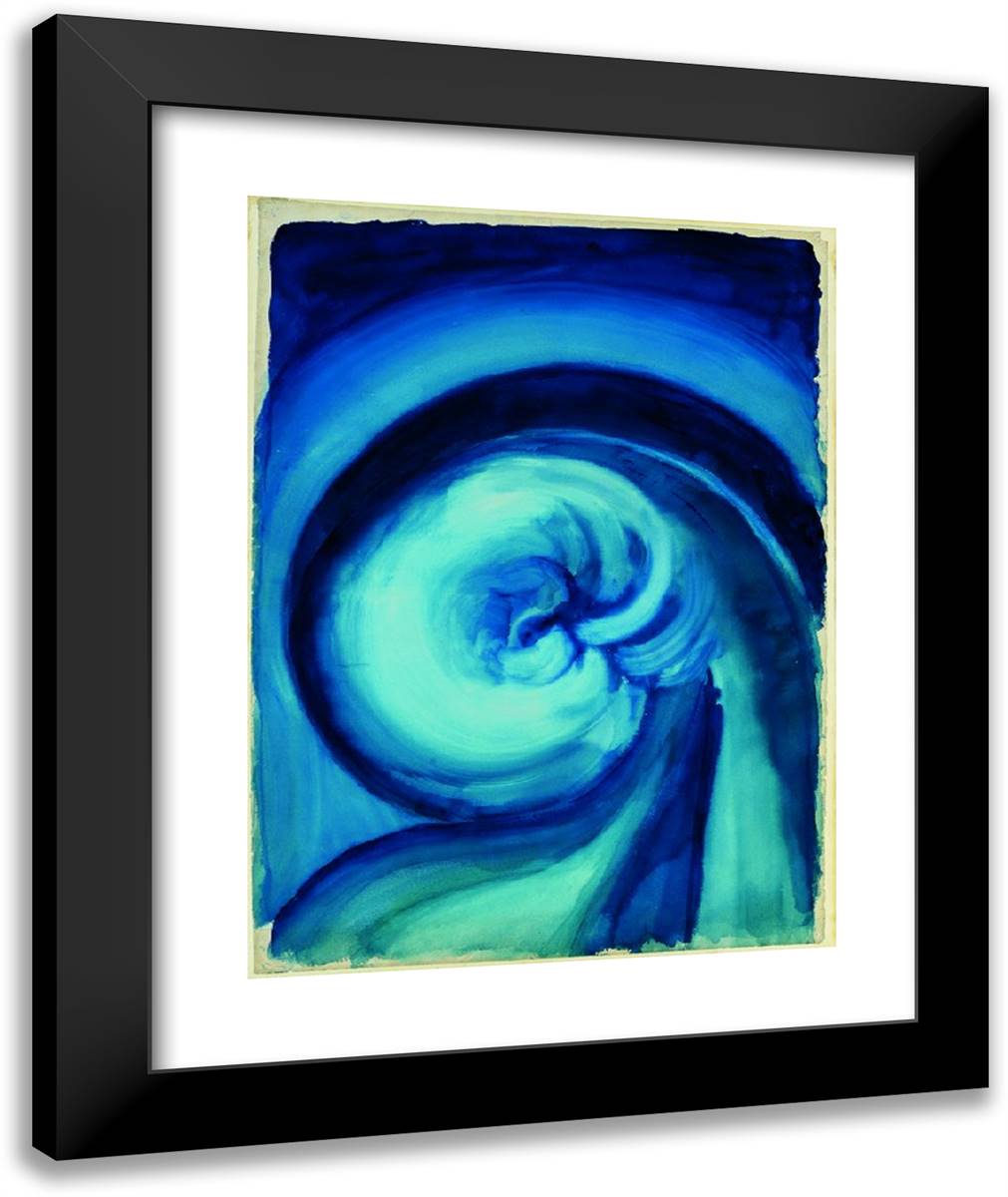 Blue I 20x24 Black Modern Wood Framed Art Print Poster by O'Keeffe, Georgia