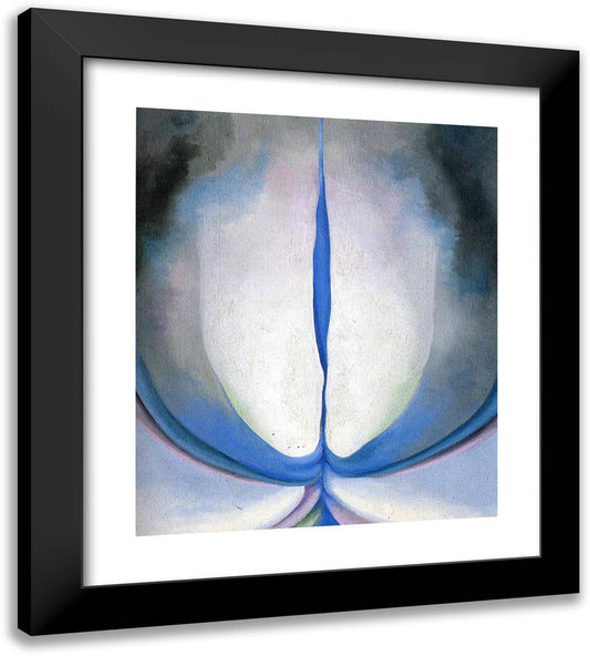 Blue Line 20x22 Black Modern Wood Framed Art Print Poster by O'Keeffe, Georgia
