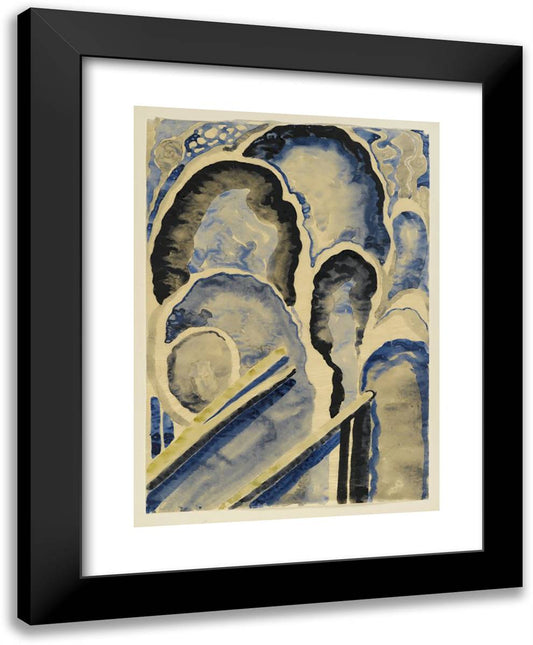 Blue-01 19x24 Black Modern Wood Framed Art Print Poster by O'Keeffe, Georgia