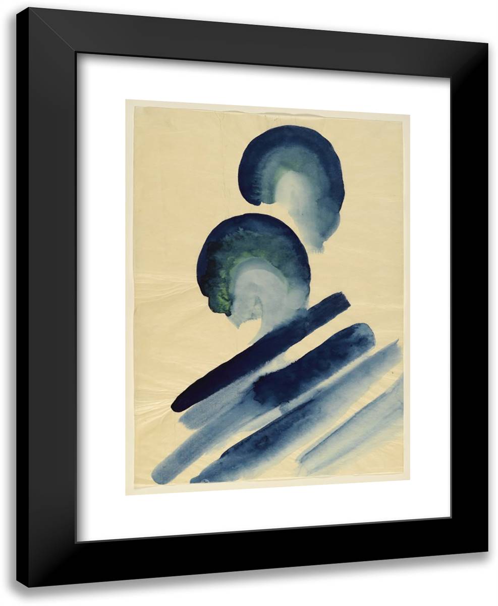 Blue-02 19x24 Black Modern Wood Framed Art Print Poster by O'Keeffe, Georgia