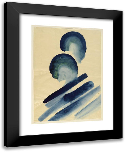 Blue-02 19x24 Black Modern Wood Framed Art Print Poster by O'Keeffe, Georgia