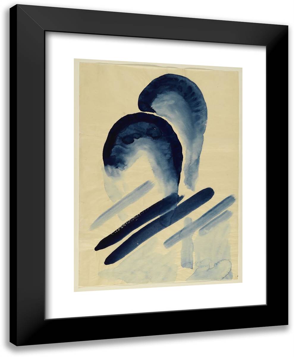 Blue-03 19x24 Black Modern Wood Framed Art Print Poster by O'Keeffe, Georgia