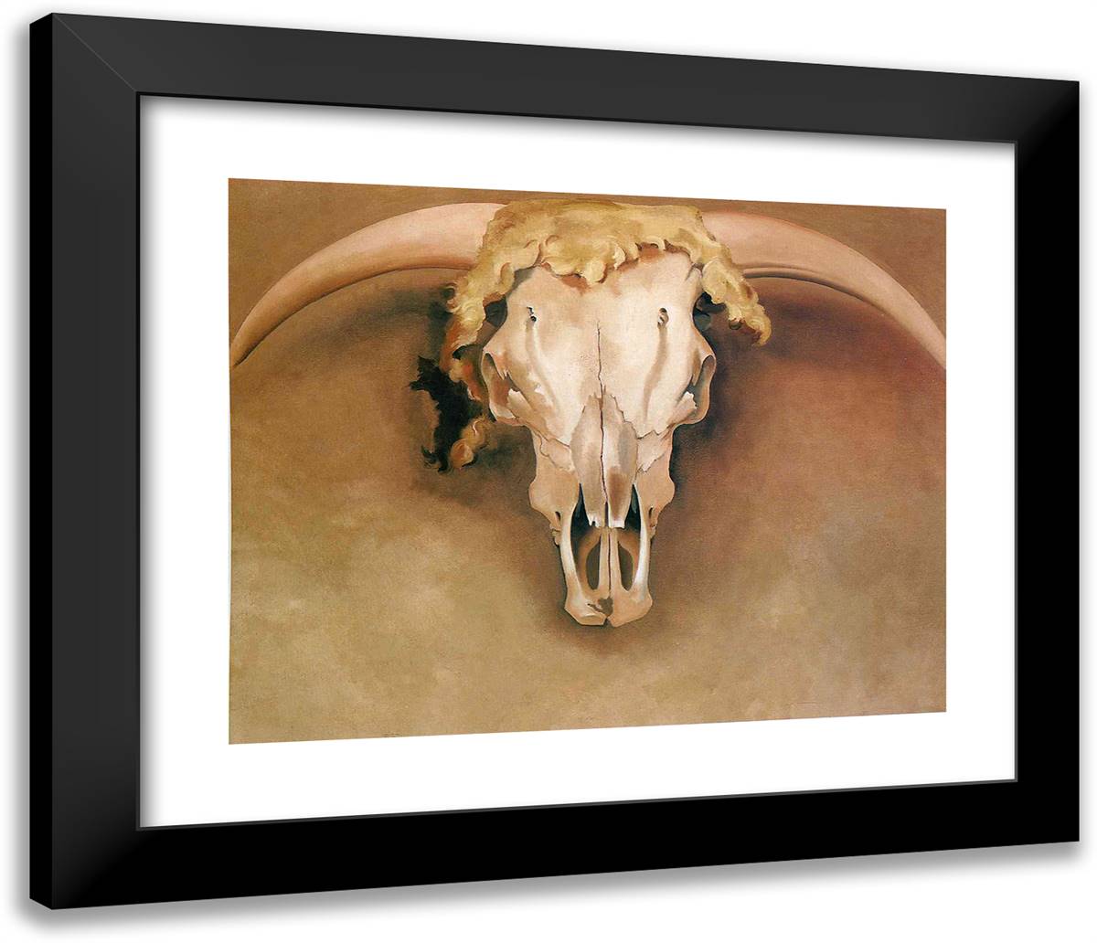 Bob Steer Head 23x20 Black Modern Wood Framed Art Print Poster by O'Keeffe, Georgia