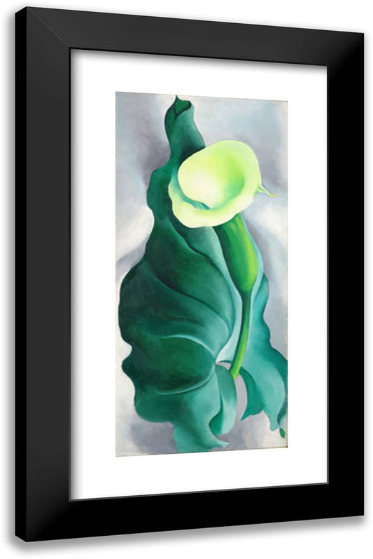 Calla Lily (Lily-Yellow No. 2) 15x24 Black Modern Wood Framed Art Print Poster by O'Keeffe, Georgia