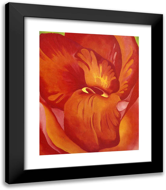 Canna Red and Orange 20x23 Black Modern Wood Framed Art Print Poster by O'Keeffe, Georgia