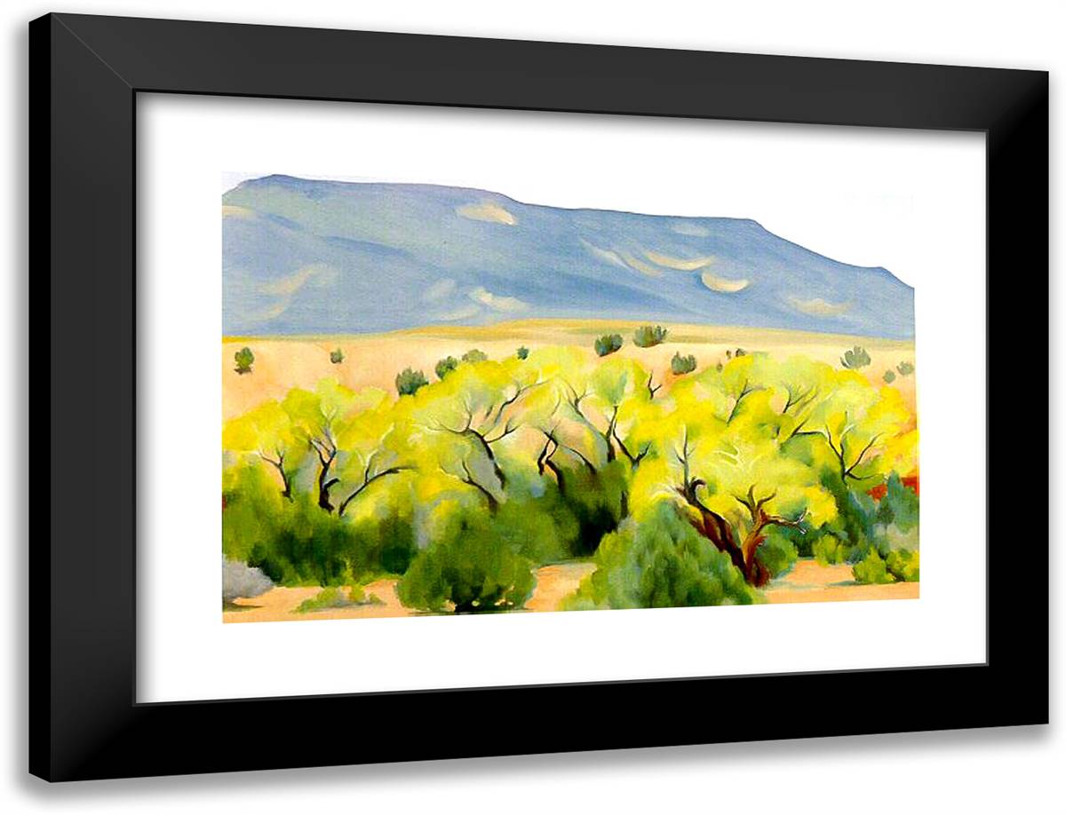 Cottonwood III 24x18 Black Modern Wood Framed Art Print Poster by O'Keeffe, Georgia