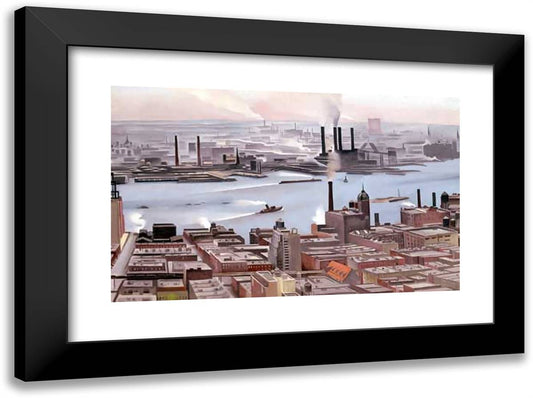 East River from the Thirtieth Story of the Shelton Hotel 24x18 Black Modern Wood Framed Art Print Poster by O'Keeffe, Georgia