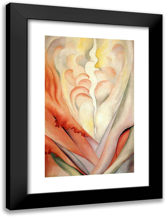 Flower Abstraction 18x24 Black Modern Wood Framed Art Print Poster by O'Keeffe, Georgia