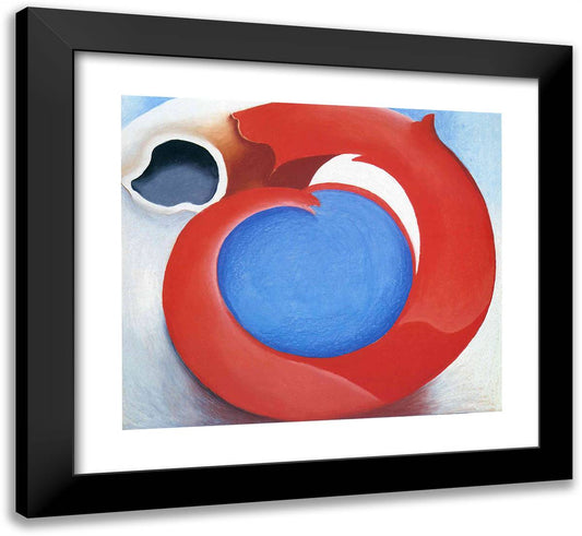 Goat's Horn with Red 22x20 Black Modern Wood Framed Art Print Poster by O'Keeffe, Georgia