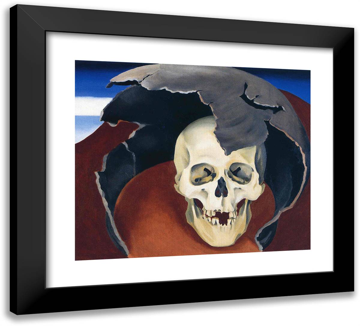Head with Broken Pot 22x20 Black Modern Wood Framed Art Print Poster by O'Keeffe, Georgia