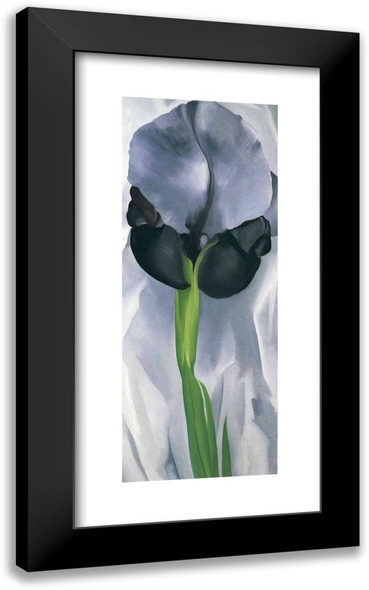 Iris 7 14x24 Black Modern Wood Framed Art Print Poster by O'Keeffe, Georgia