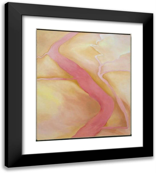 It Was Yellow and Pink II 20x22 Black Modern Wood Framed Art Print Poster by O'Keeffe, Georgia