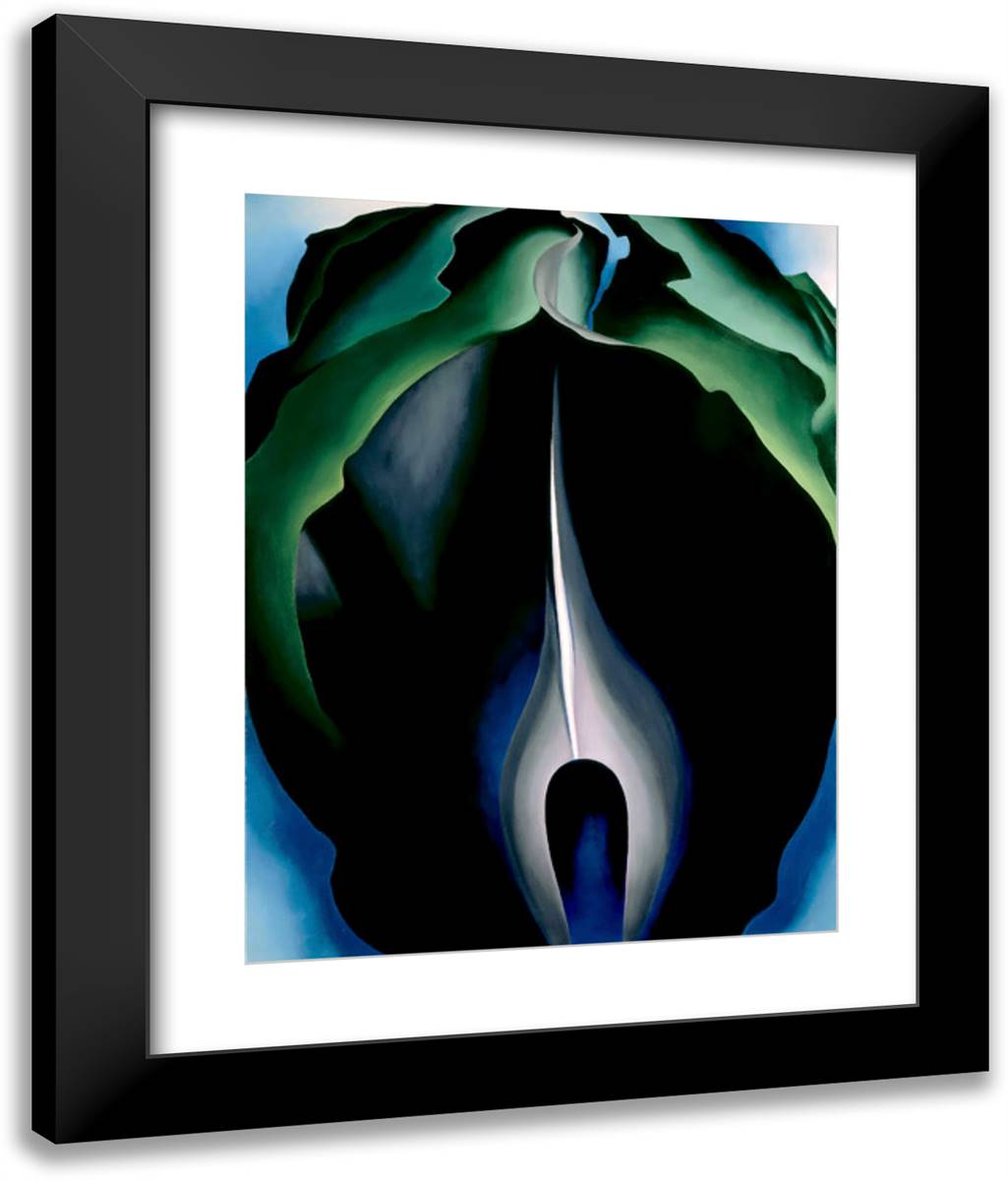 Jack-In-The-Pulpit No. IV 20x24 Black Modern Wood Framed Art Print Poster by O'Keeffe, Georgia