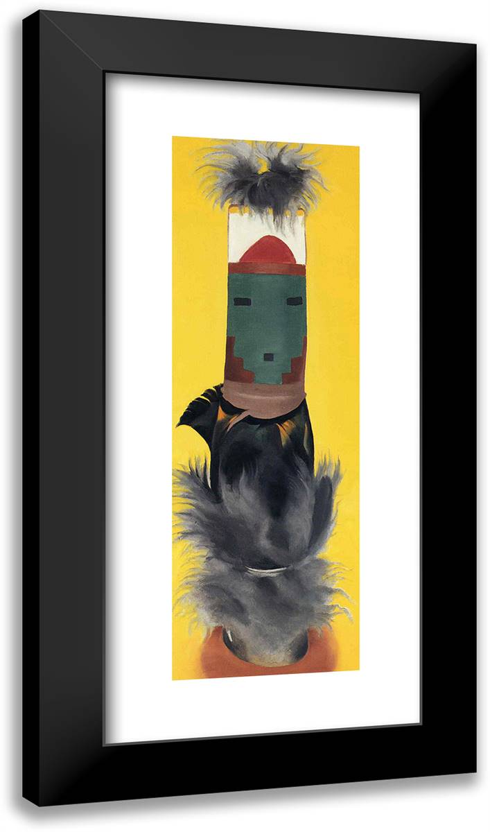 Kachina 13x24 Black Modern Wood Framed Art Print Poster by O'Keeffe, Georgia