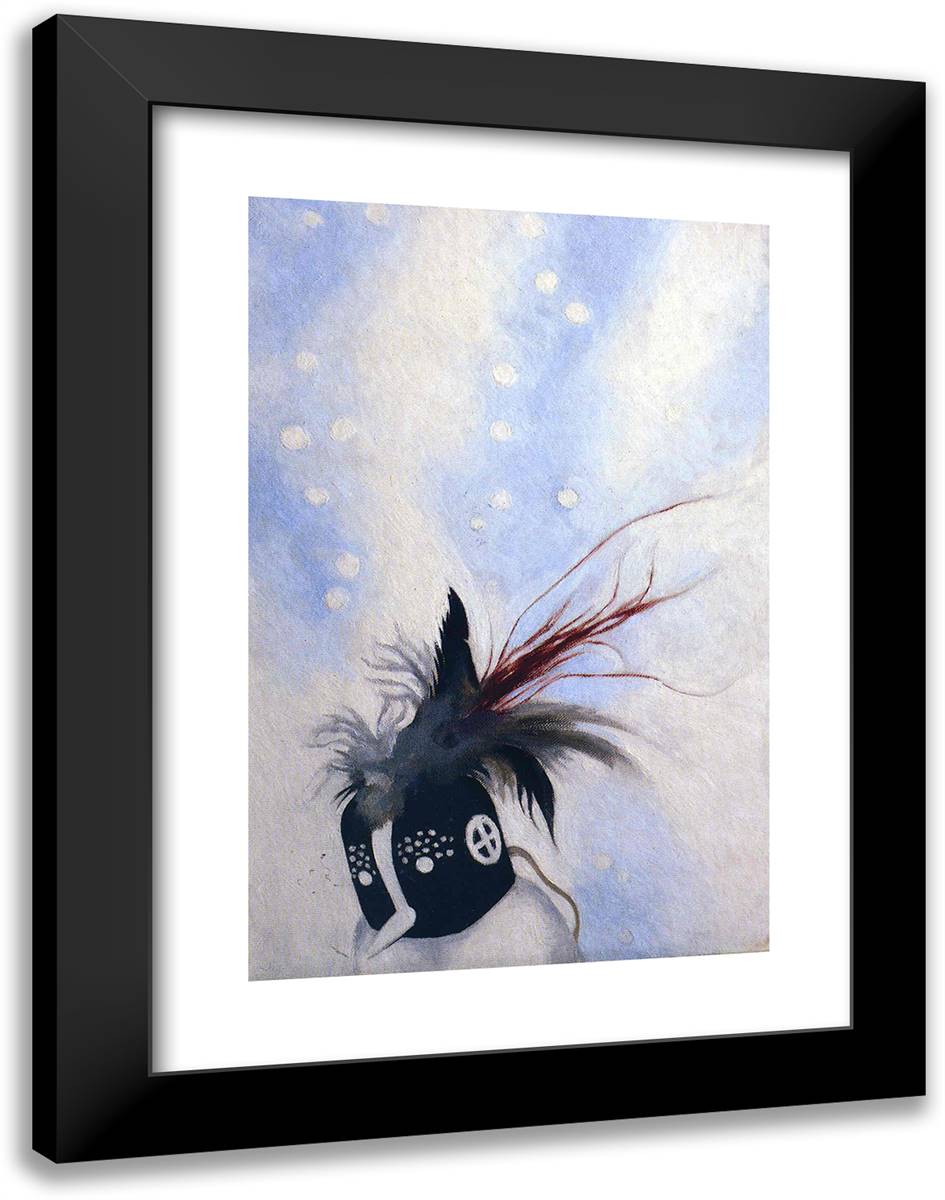 Kokopelli with Snow 18x24 Black Modern Wood Framed Art Print Poster by O'Keeffe, Georgia