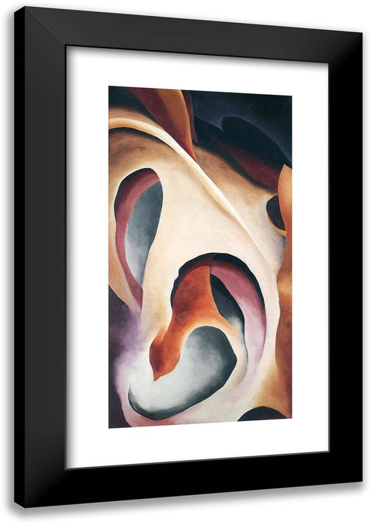Leaf Motif 2 16x24 Black Modern Wood Framed Art Print Poster by O'Keeffe, Georgia