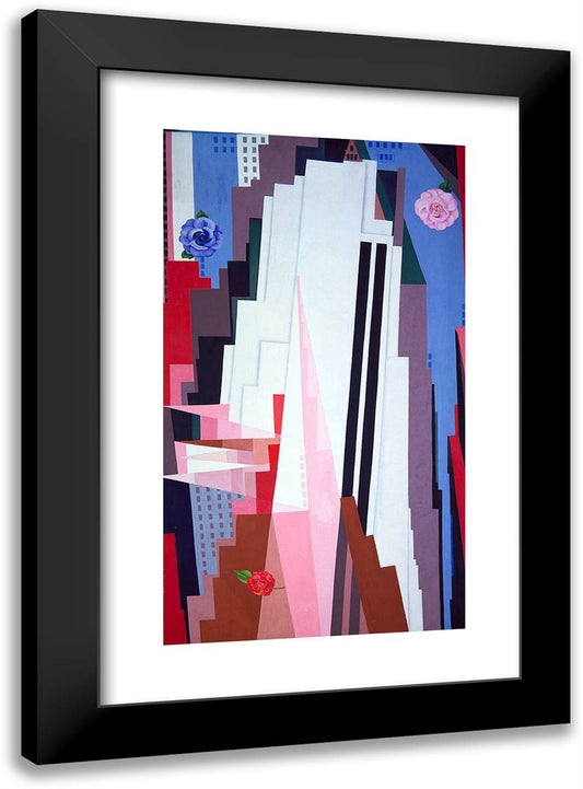 Manhattan 17x24 Black Modern Wood Framed Art Print Poster by O'Keeffe, Georgia