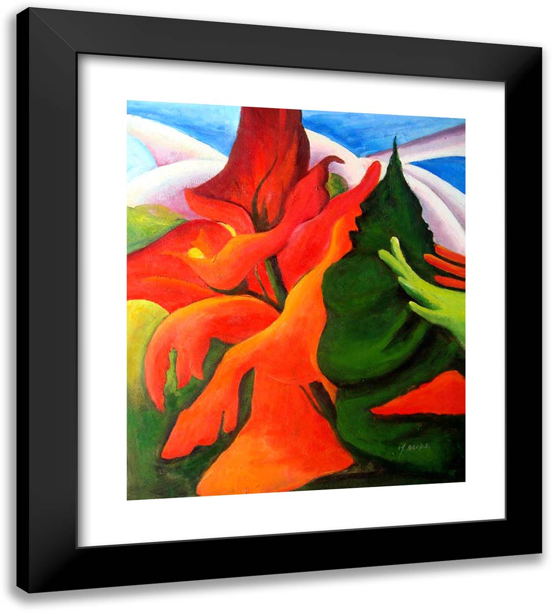 Melting Volcano 20x22 Black Modern Wood Framed Art Print Poster by O'Keeffe, Georgia