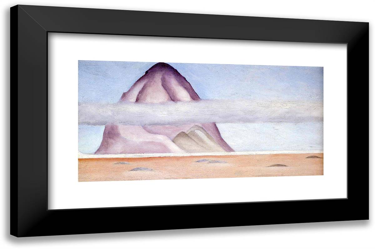 Misty - a Memory 24x16 Black Modern Wood Framed Art Print Poster by O'Keeffe, Georgia