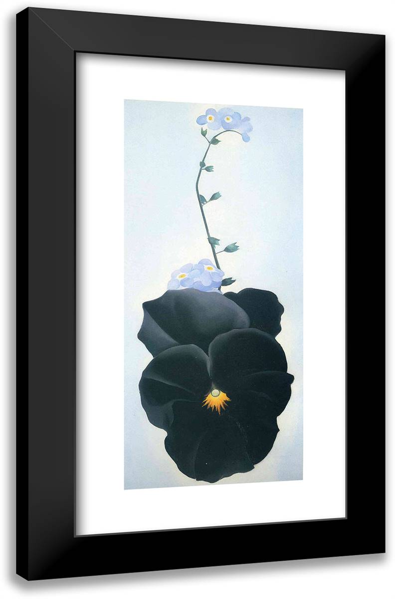 Pansy 15x24 Black Modern Wood Framed Art Print Poster by O'Keeffe, Georgia