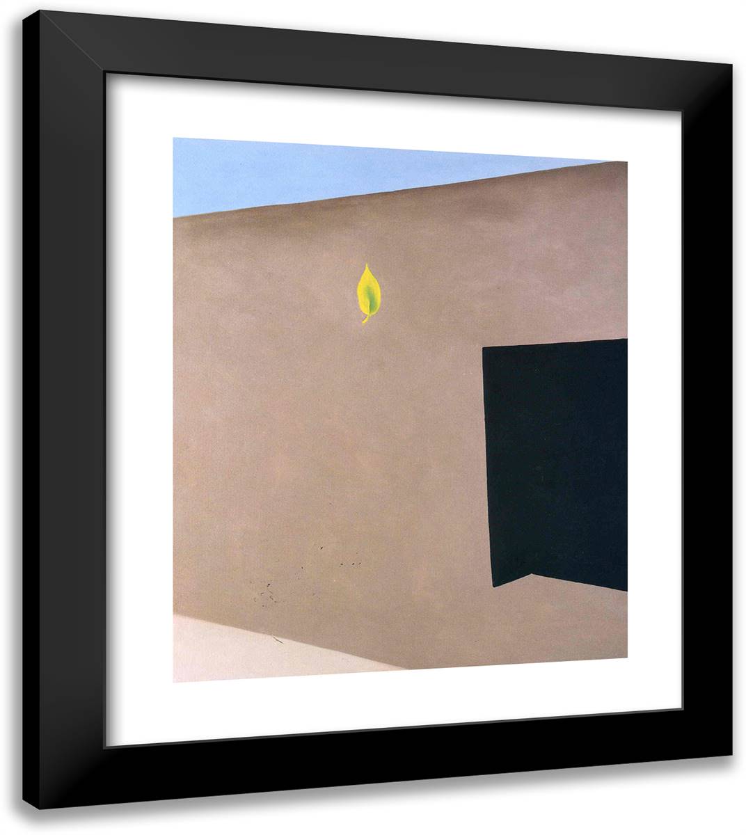 Patio Door with Green Leaf 20x23 Black Modern Wood Framed Art Print Poster by O'Keeffe, Georgia