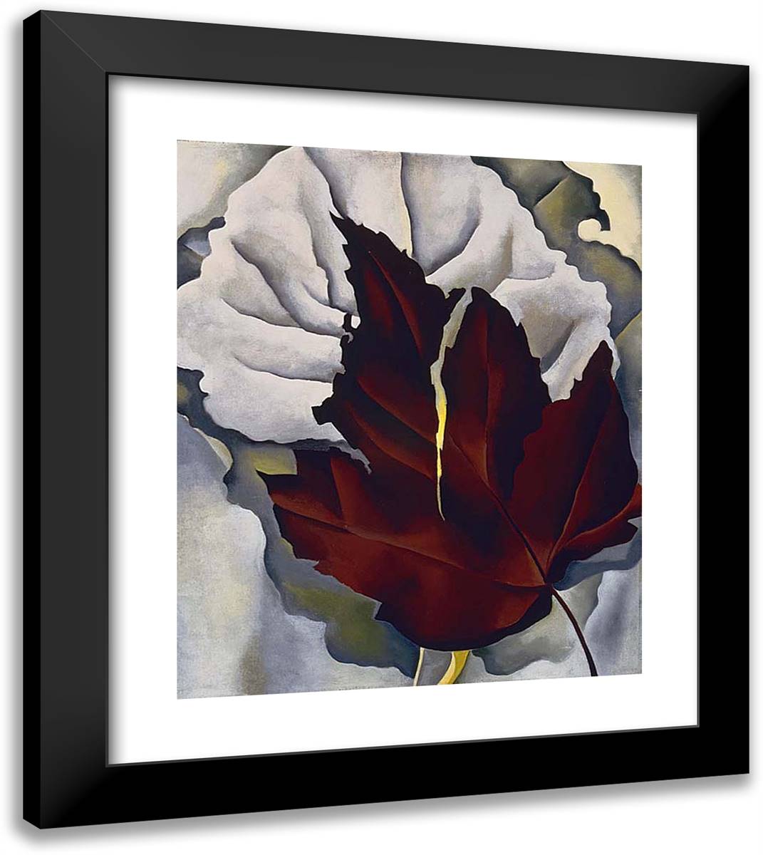 Pattern of Leaves 20x23 Black Modern Wood Framed Art Print Poster by O'Keeffe, Georgia