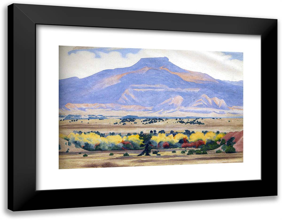 Pedernal 24x19 Black Modern Wood Framed Art Print Poster by O'Keeffe, Georgia