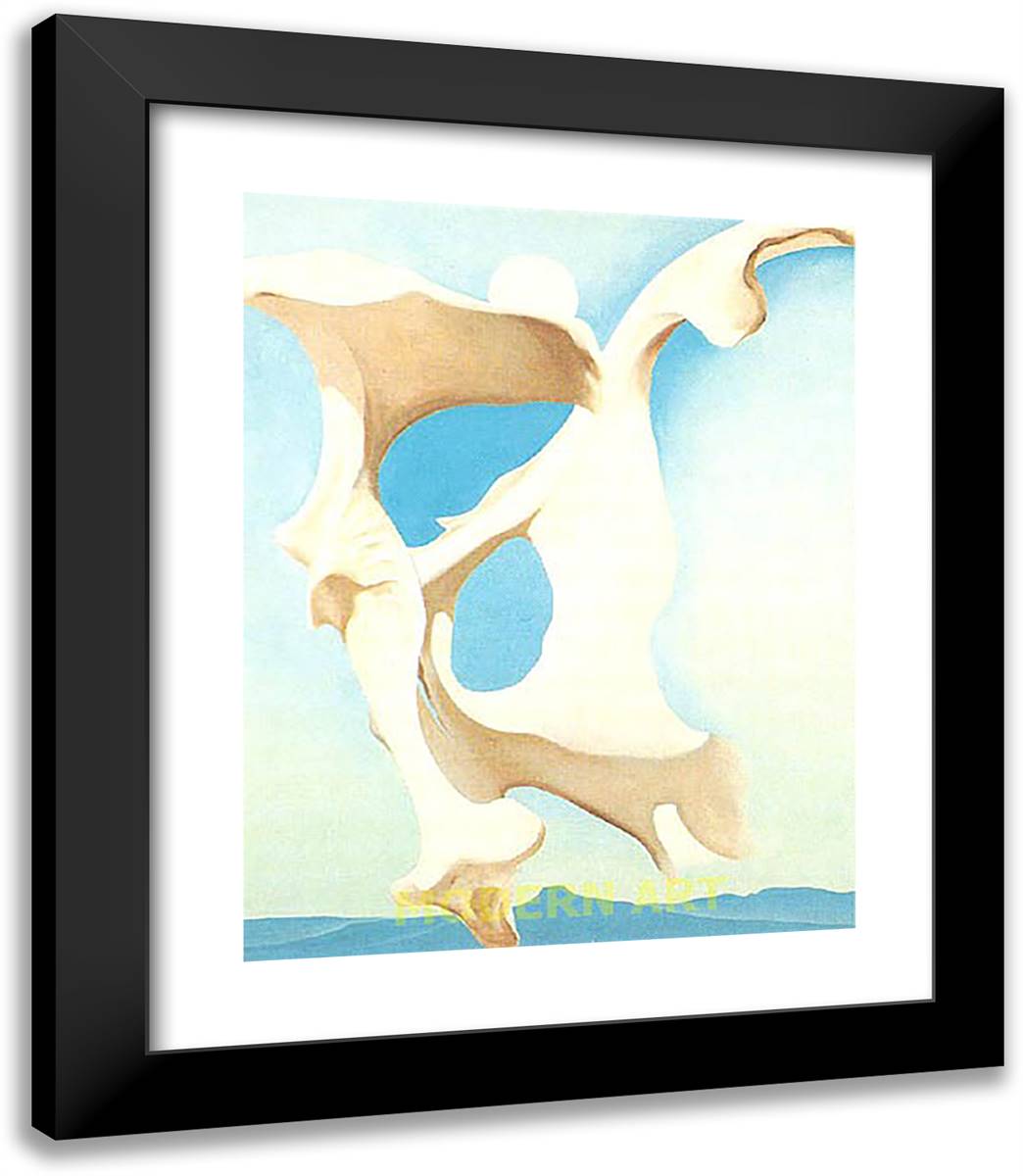 Pelvis with Moon 20x23 Black Modern Wood Framed Art Print Poster by O'Keeffe, Georgia