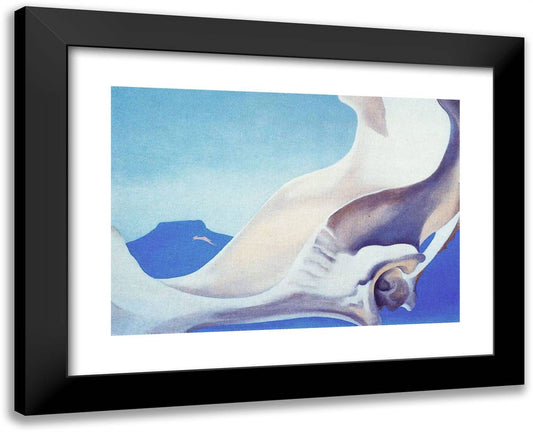 Pelvis with Pedernal 24x19 Black Modern Wood Framed Art Print Poster by O'Keeffe, Georgia