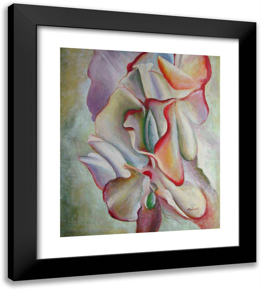 Pink Sweet Peas 20x22 Black Modern Wood Framed Art Print Poster by O'Keeffe, Georgia