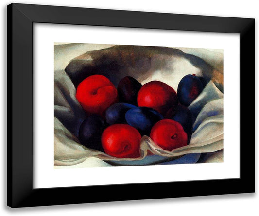 Plums 24x20 Black Modern Wood Framed Art Print Poster by O'Keeffe, Georgia