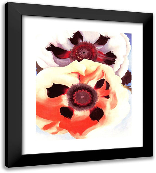 Poppies 20x22 Black Modern Wood Framed Art Print Poster by O'Keeffe, Georgia
