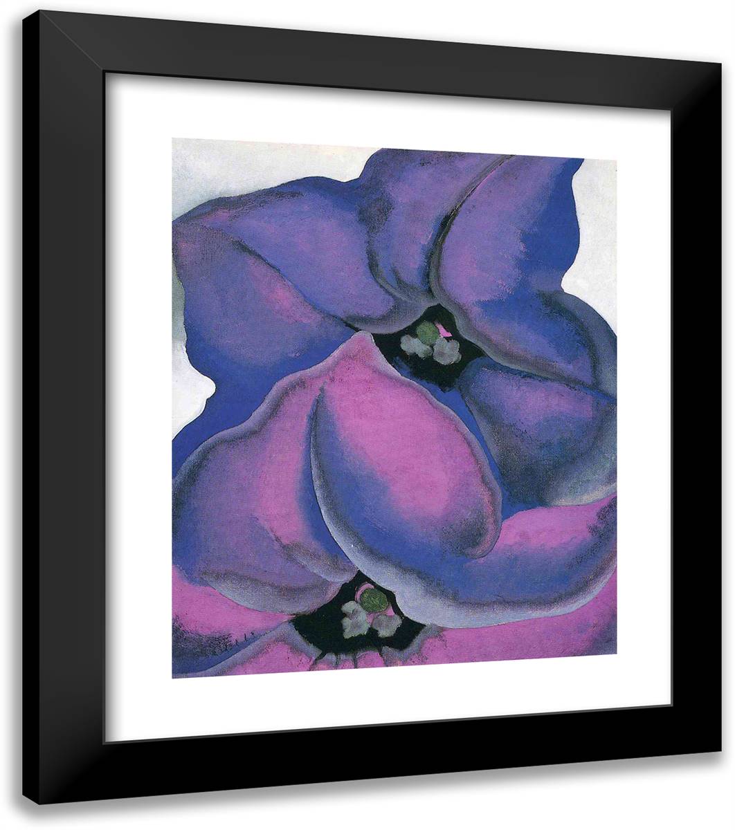 Purple Petunias 20x23 Black Modern Wood Framed Art Print Poster by O'Keeffe, Georgia